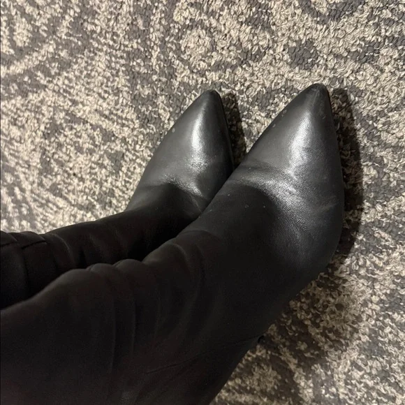 Vince Camuto Black Leather Heeled Boots - Picture 5 of 5